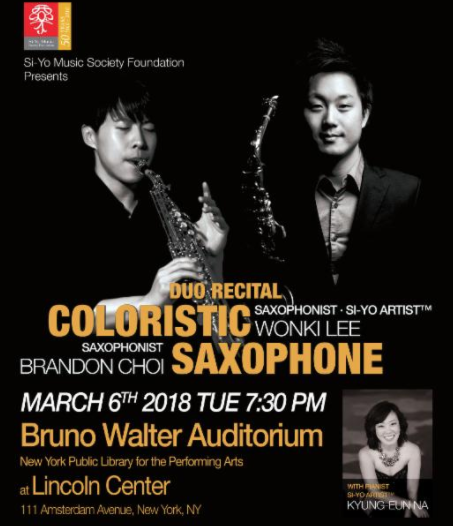 Si-Yo Music Society Foundation Presents Coloristic Saxophone in Review