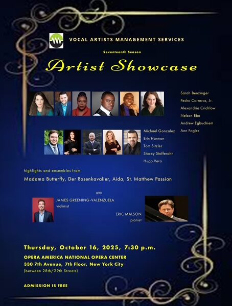 Vocal Artists Management Services (VAMS) presents Seventeenth Season Artist Showcase in Review